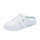 Breakj Half Slippers Women Wear Shoes 2025 Summer New Leisure A Foot Pedal Lazy Thin Bottom Small White Shoes