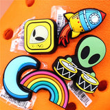 Space Alien Designer Shoe Charms 5pcs/lot Croc Buckle Accessories Luxury Rainbow Sun Clog Dog Jewelry Decorations