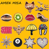 Metal&PVC Croc Charms Gorgeous Rhinestones Shoe Decorations Golden Brand Designer Shoes Accessories fit JIBZ Girls