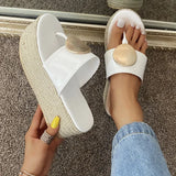 Slippers Summer Shoes Beach Casual Shoes Sexy Flip Flops Female Slides Bohemian Shoes Wedge Flip