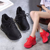 Thick Bottom Shallow With Net Cloth Belt Leisure Sports Travel Women Single Shoes High Heel Women's