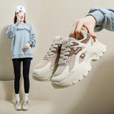 Breakj Korean Version Of The Thick Platform Dad Shoes 2025 Spring New Street Shot Student Running Sneakers Increased Casual QRJ