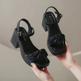 Breakj Sandals Women 2025 New Summer Wear A Word With Coarse Heel Toe Fashion