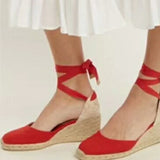 Super High Lace Up Gladiator Wedges Sandals Cover Heel 8cm Platform Ladies Sandals Fashion Summer Women Shoes 34-43