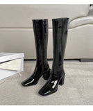 Boots Female Autumn And Winter 2023 New Thick Heel Thin High Boots Knight Boots High Heel Not Side Zipper