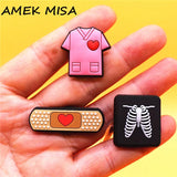 1pcs Band-aid PVC Shoe Charms Decorations Pins Chest X-ray Designer Shoes Buckle Accessories Badges Croc Accessory