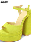 Dropship 2023 Summer Platform Woman Shoes Sandals Office Lady Cute Elegant High Heeled Women Sandals Shoes Big Size