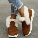 2023 Autumn And Winter New Pure Color Suede Cotton Shoes Leisure Snow Shoes Low-Top Velvet Women's Cotton