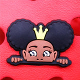 1pcs Black Elements Shoe Charms Black Girl Magic Queen Shoes Accessories Decoration Fit Croc Jibz Kids Gifts
