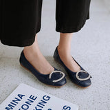 Summer Women's Patent Leather Shoes New Ballet Flats Shoes Women Foldable Soft Square Toe Rhinestone Crystal Flats