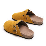 Breakj Head Slippers Female Couple Drag Wish Large Belt Buckle Decorated Roman Shoes Half Dragged Lazy Women Shoes