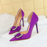 Breakj Sexy Nightclub Show Thin Side Hollow Out High-Heeled Shoes Women's Shoes Fine Heel Ultra High Heel Water Diamond Buckle Single