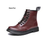 Women Boots Classic Genuine Leather Shoes Women Autumn Winter Boots Leather Punk Ankle Botas Mujer Fur Winter Chaussures