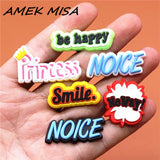 Crock Charms Accessories Custom Cartoon PVC Shoe Croc Buttons Sandals Charm Decoration Smile Noice Be Happy Free