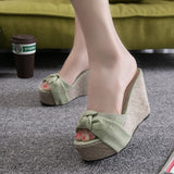 Breakj Summer New Slope And Roman Breeze Flower Sandals High Heel Daily Beach Cool Drag