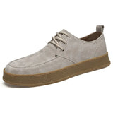 Vintage Men Leather Shoes Casual British Handmade Tooling High Top Round Toe Lace-Up Skate Shoes Men Flat Designer