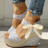 lace Women Wedges heeled women Shoes Summer Sandals Party Platform High Heels Shoes