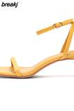 Sandals Shoes Woman Square High Heels Sexy Ankle Strap Sandal Office Ladies Career Casual Party Women Wedding