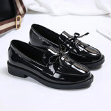 Breakj Heel Single Shoes Women Fashion Spring And Autumn New Women's Shoes Bow Small Leather Shoes Large Size Loafers