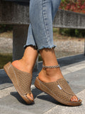 Breakj New Women's Slippers Hollow Large-Size Slippers Casual Fashion Slope And Fish Mouth Cool