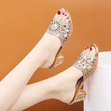 Breakj Slippers Women's 2025 Summer New Wear Hollow Fashion Casual Shoes And Diamonds Fashion Cold