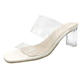 Breakj Slippers Women 2025 Spring And Summer New Fashion Wear Transparent Flip-Flop Crystal And Half-Dragging