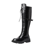 Knee Boots Female Knight Boots Tube Martin Boots Female 2024 New Spring And Autumn Winter Thick Bottom Boots Locomotive