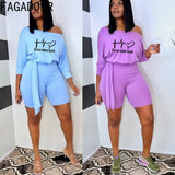Casual Side Lace Up Print Top And Skinny Shorts Two Piece Summer Female Sporty 2pcs Outfits Off Shoulder Matching
