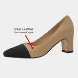 Size 33-42 Women Pumps Summer 2023 Real Leather Casual Flats Shoes for Women Luxury Brand Thick High Heels Shoes