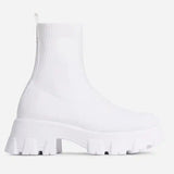 Women Boots White Platform Boots For Winter Autumn Botas Femininas Socks Ankle Boots Platform Shoes Women Heels Botines