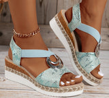 Breakj Women's Shoes Sandals 2025 Summer New Flat Bottom Slope And Fish Mouth Casual Women's Sandals