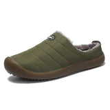 Men's Slippers Indoor Warm Shoes Plush Flock Male Slippers For Home Hard-wearing Non-slip Outdoor Walking Mans