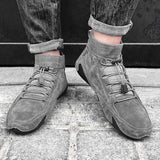Men's Leather Casual Shoes 2023 Waterproof Lightweight High Top Sneakers Boots Non Slip Winter Shoes Men Loafers Walking