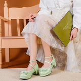Lady Lovely Lolita High Heel Party Wedding Shoes Womens Pink White Green Butterfly-knot Bead Fashion Pumps Princess Cosplay