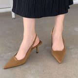 Heels 2022 Summer Suit Comfort Shoes For Women Sandals Female Purple New Girls Low Pointed High Black Big Large