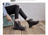 Women Boots Classic Genuine Leather Shoes Women Autumn Winter Boots Leather Punk Ankle Botas Mujer Fur Winter Chaussures