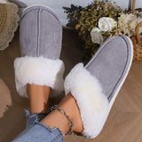2023 Winter Fur Slippers Women Faux Suede Fluffy Furry Home Slides Woman Comfort Non Slip Indoor Floor Cotton Shoes