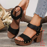 Breakj New High-Heeled Women's Sandals Slope Heel With Fish Mouth Belt Buckle Casual Women's