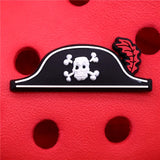 PVC Croc Shoe Charms Ghost Ship One Eyed Pirate Hat Flag Sandals Decorations for Jibz Kids Party Gifts