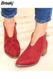 Slip on Deep V High Heel Boot Women Boots Fashion Shoes Leopard Print Sexy Pointed Toe Ankle Boots Lady Party