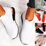 Shoes 2023 Breathable Mesh Platform Sneakers Solid Color Socks Shoes Tennis Casaual Sports Shoes Slip-On Zapatos