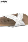 2023 Summer Cross Cork Slipper New Fashion Women Casual Beach Slip on Outside Non-slip Slides