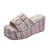 Breakj Slope And Slippers Women Wear 2025 New Thick-Soled Leisure Beach Women's Shoes Buckle Cool Drag