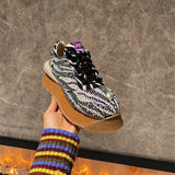 New Woman Vulcanized Shoes Platform Comfortable Lace-up Fashion Rhinestone Casual Trifle Bottom Woman Sneaker Soft