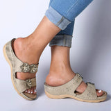 Breakj Flat-Bottomed Dew Slope And Slippers Women's Summer Fashion Wear Flowers Half Cool