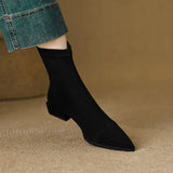 Skinny Boots Women 2025 New Autumn And Winter Fashion After Thin Zipper Bare Boots Flat Bottom French Sharp-Headed Short
