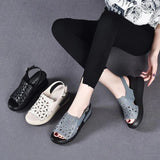 And Anti-Slip Sandals Women In The Summer Of 2025 New Black Brocing Embroidery Height Leisure Women's Cool
