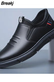 Business Men's Casual Leather Shoes Breathable Platform Shoes for Men Summer Lace-up Loafers Male Sneakers Tenis
