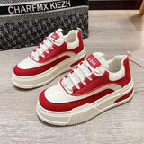 Breakj Small White Shoes Women 2025 Autumn New Casual Fashion Thick-Sed Loose Pastry Plate Shoes Trendy Round Head With