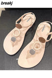 Flat Women's Summer Sandals Flip Flops Bohemian Flat Beach Shoes Female Casual Shoe for Women Woman Espadrilles 41